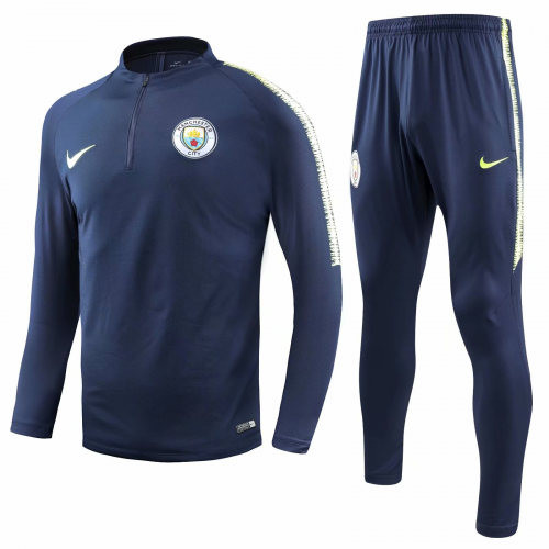 Manchester City 18/19 Sweat Shirt Tracksuits Navy With Pants